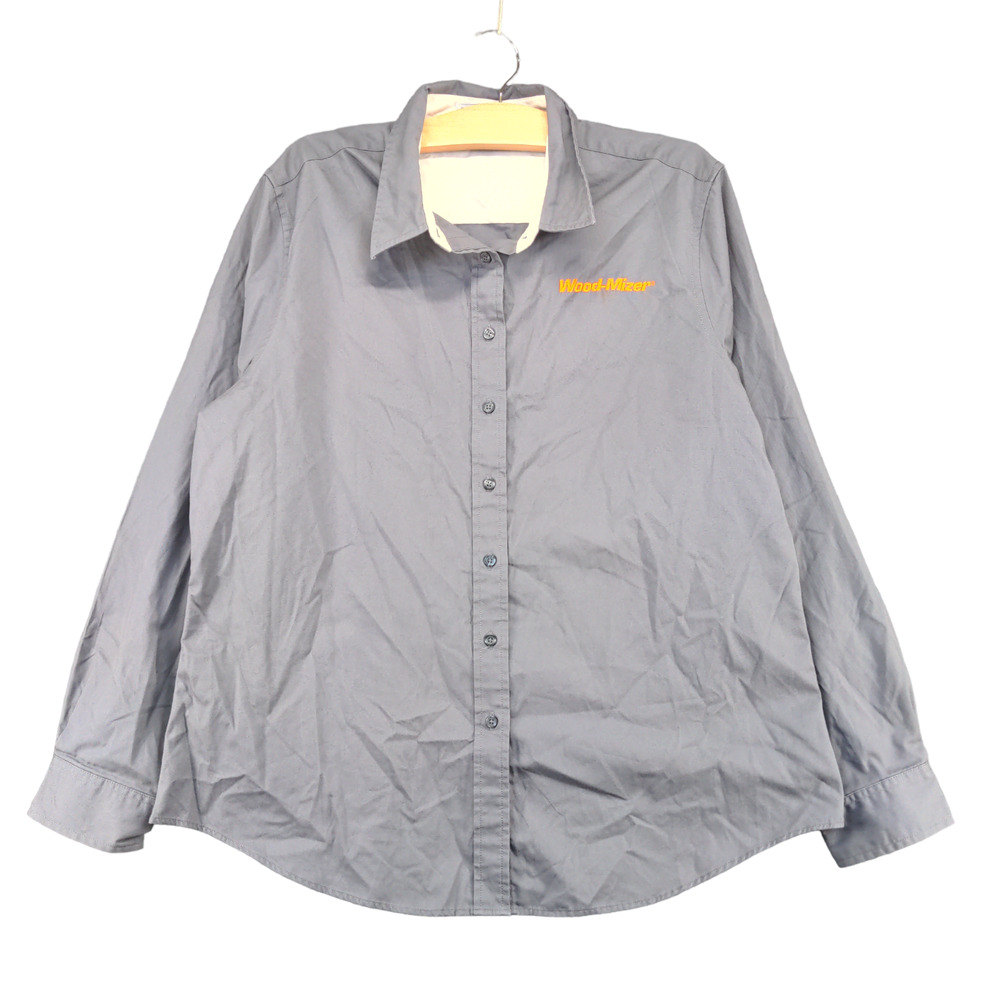 Port Authority Women's Button Front Shirt XL Gray Wood-Mizer Long Sleeve
